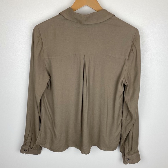 NEW Frank & Oak Camp Collar Long Sleve Blouse M - Picture 3 of 11